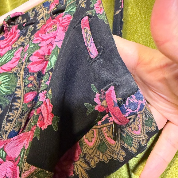 Rare Vintage 90s Betsey Johnson New York Bias Cut Floral Baroque Midi Dress XS - Picture 9 of 9